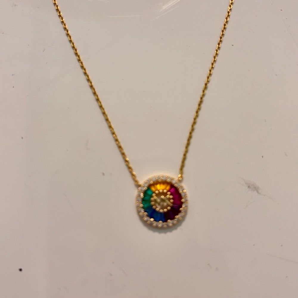 SPECIAL Michael Kors Gold Necklace AND bracelet with Multicolor Pendant - Picture 2 of 6